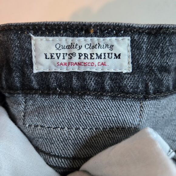 Levi's Premium 501 High Rise Button Fly Coal Black Skinny Fit Jeans Size 29 - Picture 7 of 10